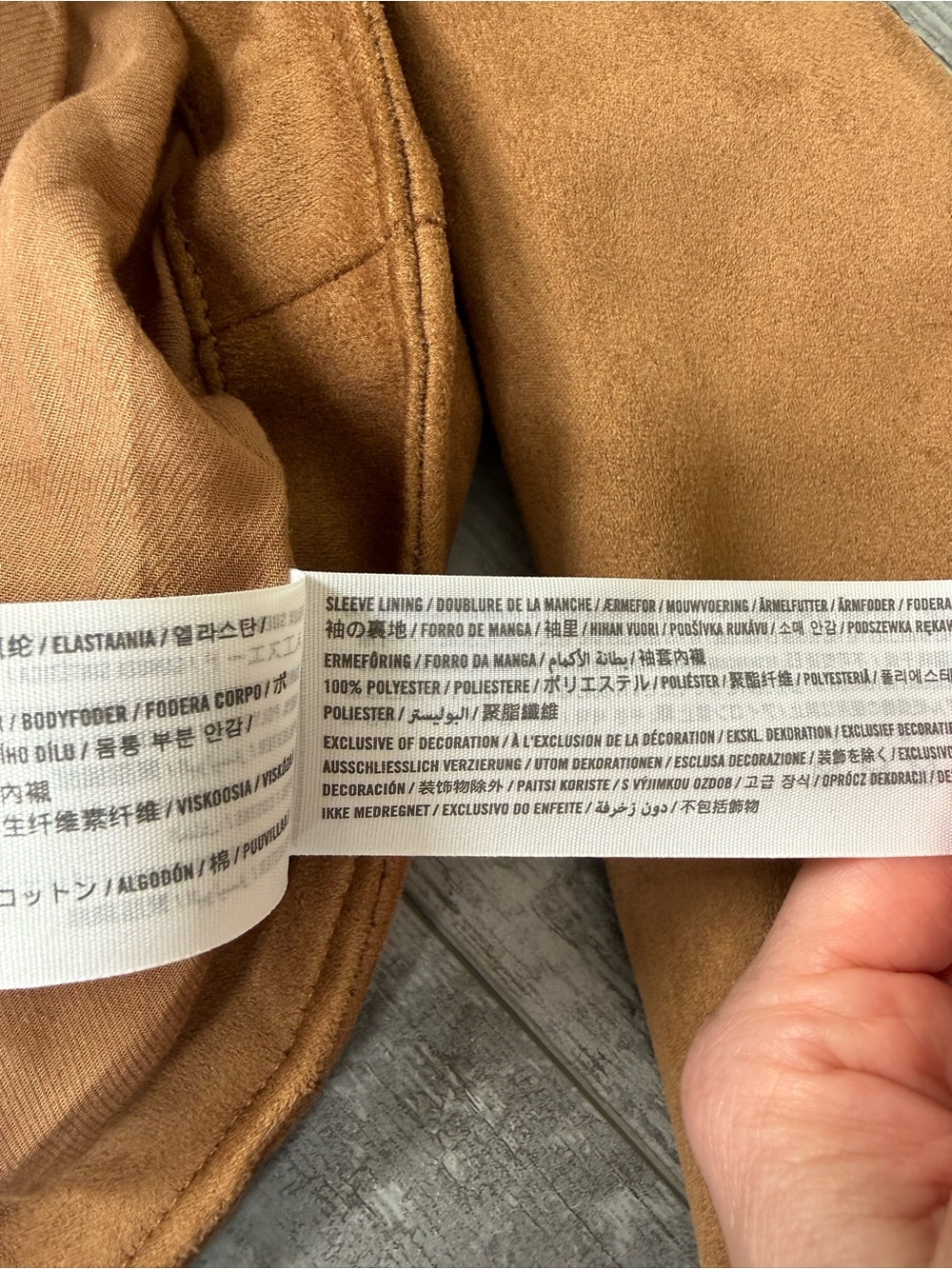 NWT Abercrombie & Fitch Faux Suede Moto Jacket Camel Vegan Leather Size Small - Picture 10 of 14